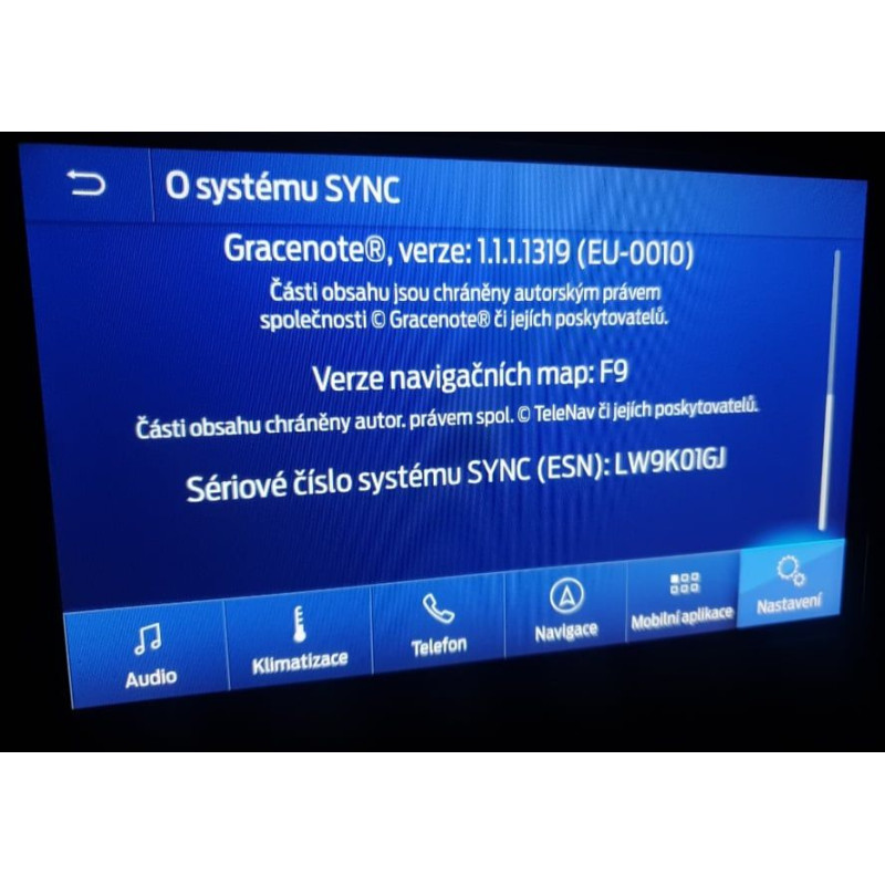 Navigace Sync 3 - převod USA na EU a čeština