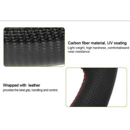 Karbonový volant z kůži a červením prošitím