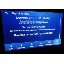 Navigace Sync 3 - nove EU mapy a čeština na origo USA rádio